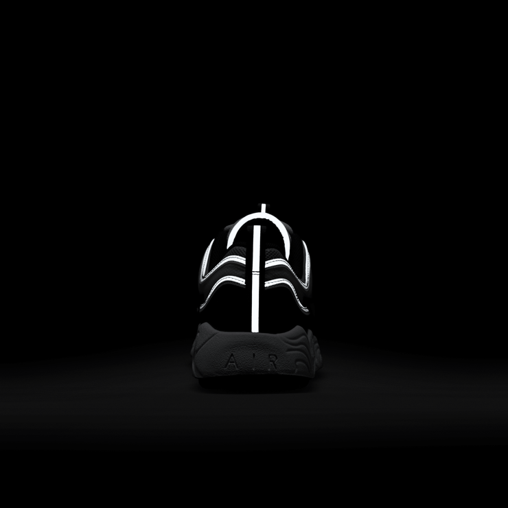 Nike Air Zoom Spiridon Metallic Silver Sport Red Angle 4