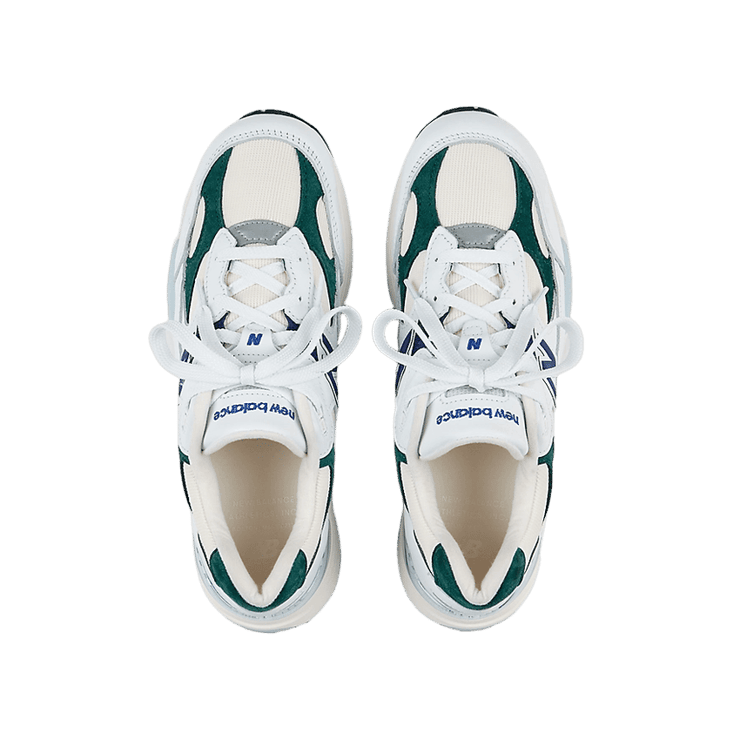New Balance 992 Made in USA White Marsh Green Angle 0