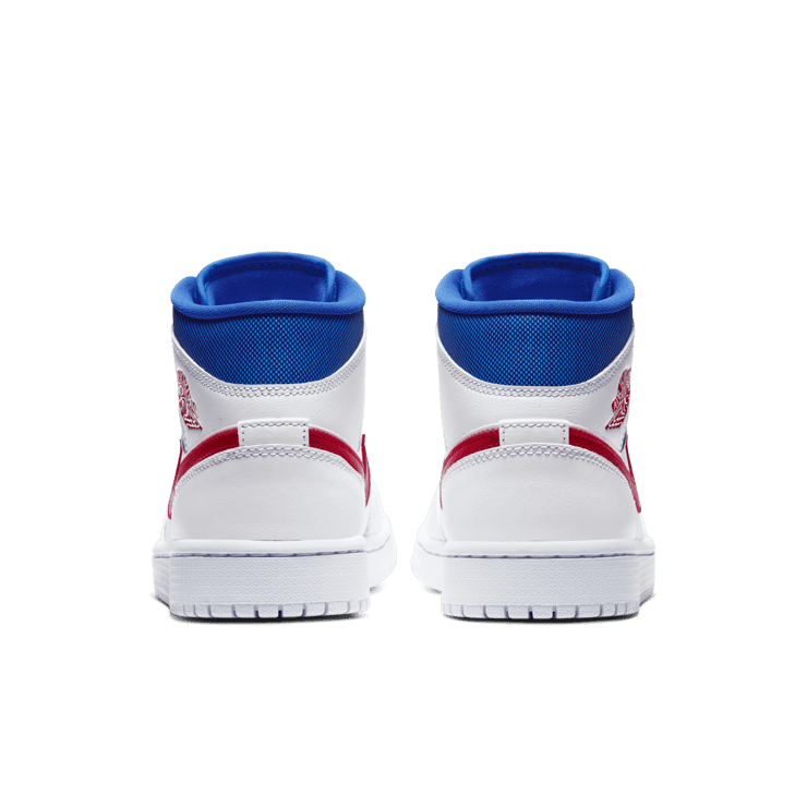 Jordan 1 Mid White Red Royal (W) Angle 3