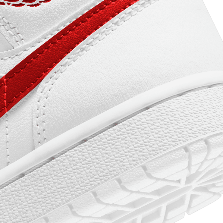 Jordan 1 Mid White University Red (W) Angle 1