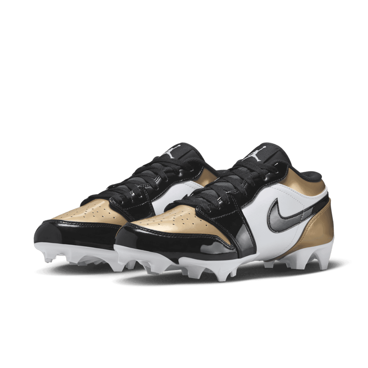 Air Jordan 1 Low TD Cleat Patent Gold Angle 2