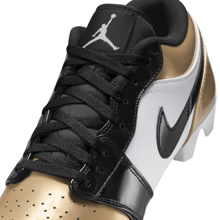 Air Jordan 1 Low TD Cleat Patent Gold Angle 5