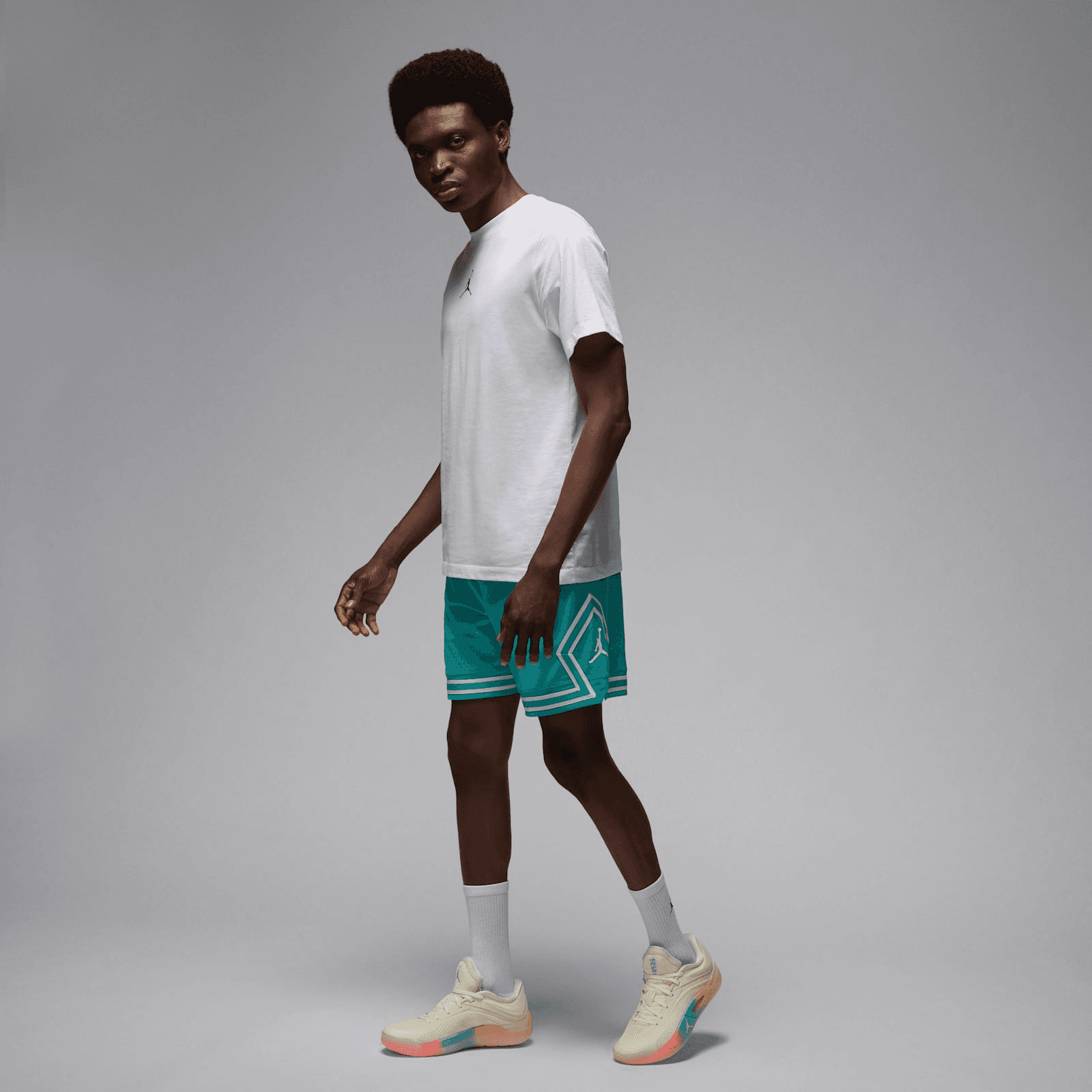 jordan 4 on feet with shorts