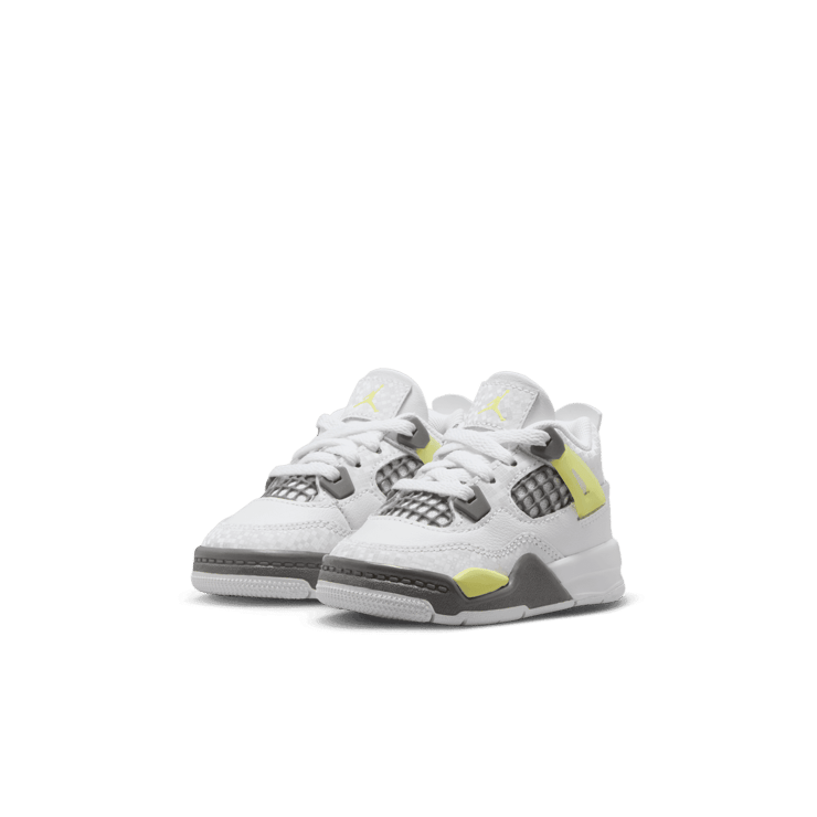 Air Jordan 4 Retro White Lemon Twist Light Graphite (TD) Angle 0
