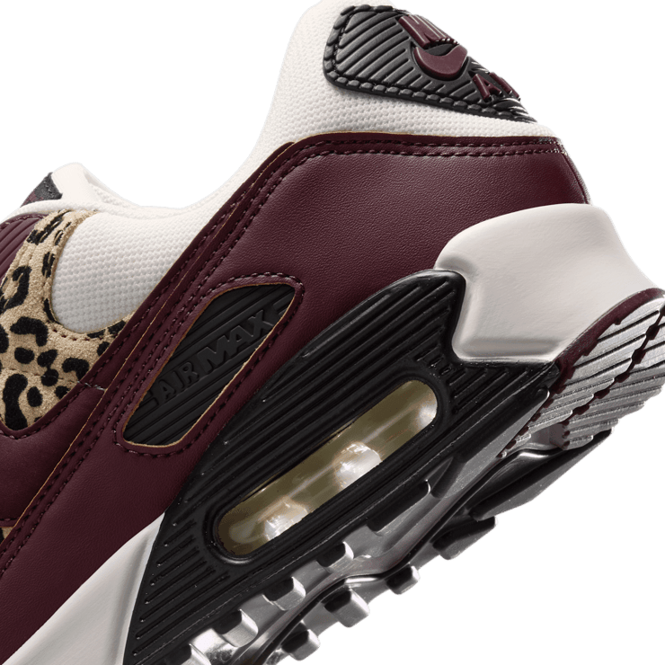 Nike Air Max 90 Leopard Burgundy (W) Angle 4