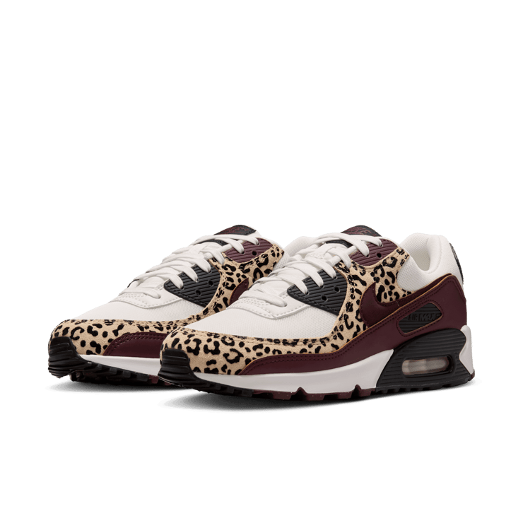 Nike Air Max 90 Leopard Burgundy (W) Angle 1