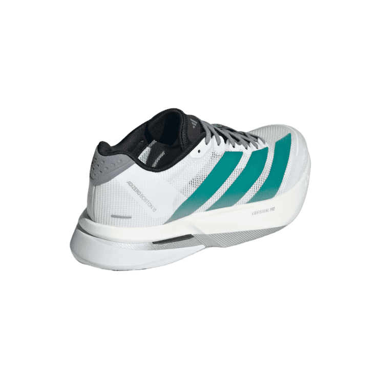 adidas Adizero Boston 13 White Pure Teal (W) Angle 3