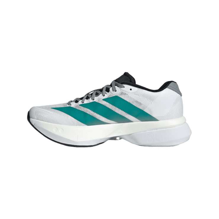 adidas Adizero Boston 13 White Pure Teal (W) Angle 4
