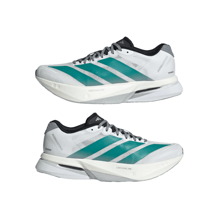 adidas Adizero Boston 13 White Pure Teal (W) Angle 5