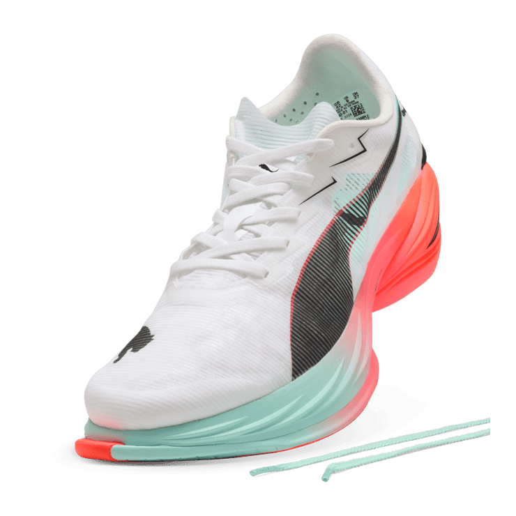 Puma Fast-R Nitro Elite 3 White Glowing Red Mint Angle 3