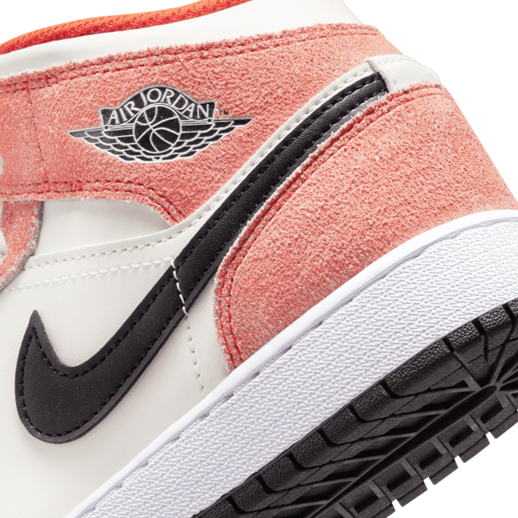 Air Jordan 1 Mid Orange Suede (GS) Angle 5