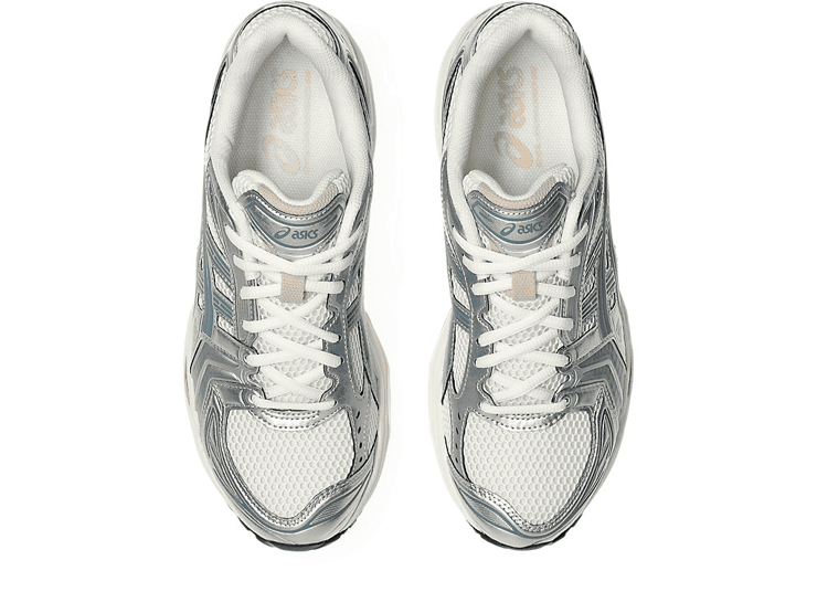 Asics Gel-Kayano 14 Birch Pure Silver Teal Gold Angle 4