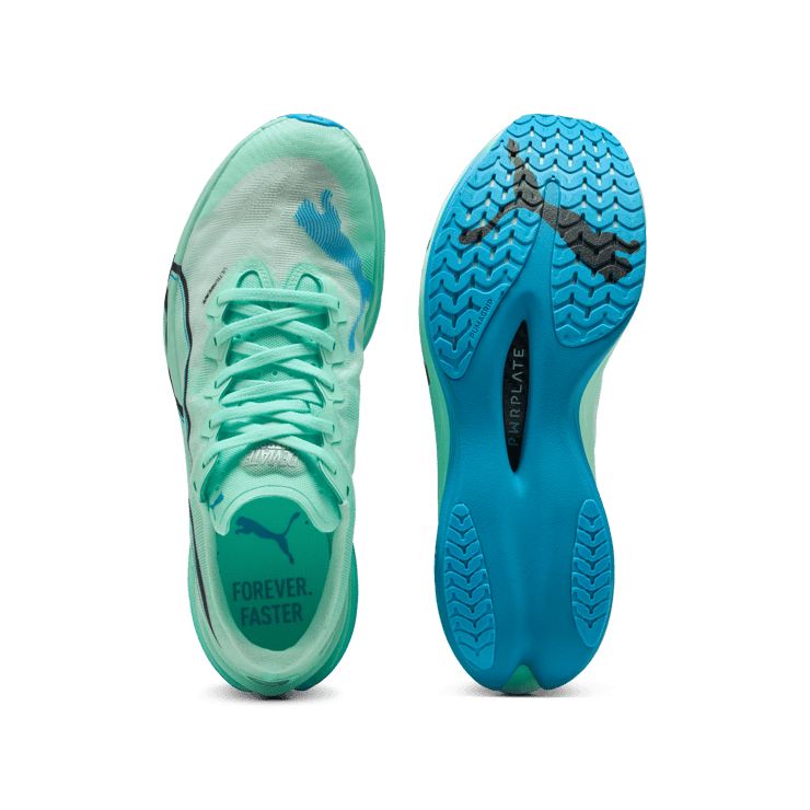 Puma Deviate Nitro Elite 3 Mint Melt Speed Blue Angle 1