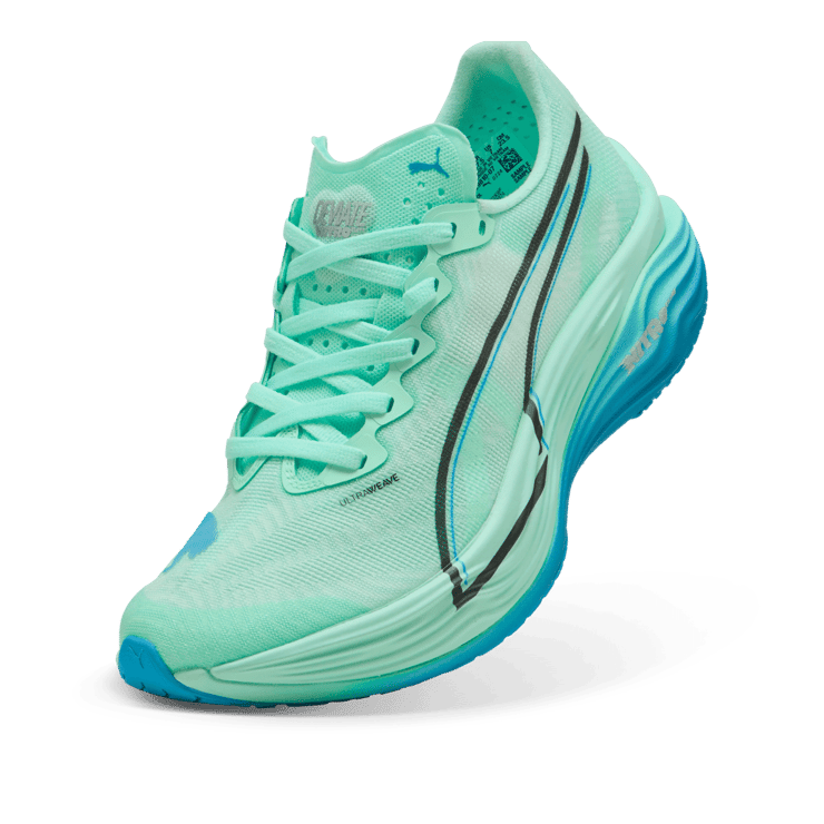 Puma Deviate Nitro Elite 3 Mint Melt Speed Blue (W) Angle 3