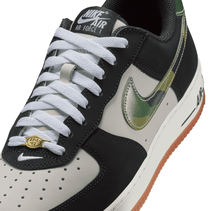 Nike Air Force 1 Low Black Patent Camo Swoosh Angle 1