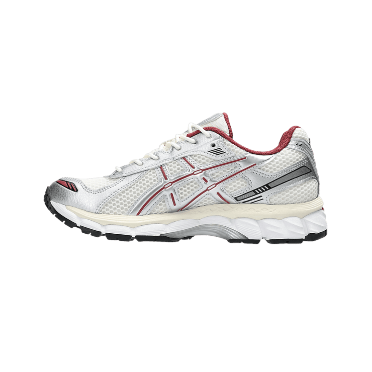 Asics Gel-Kayano 12.1 Metallic Silver Burgundy Angle 2