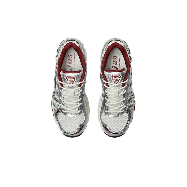Asics Gel-Kayano 12.1 Metallic Silver Burgundy Angle 4