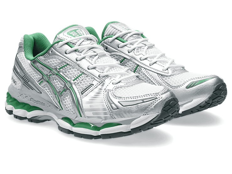 Asics Gel-Kayano 12.1 Metallic Silver Green Angle 3