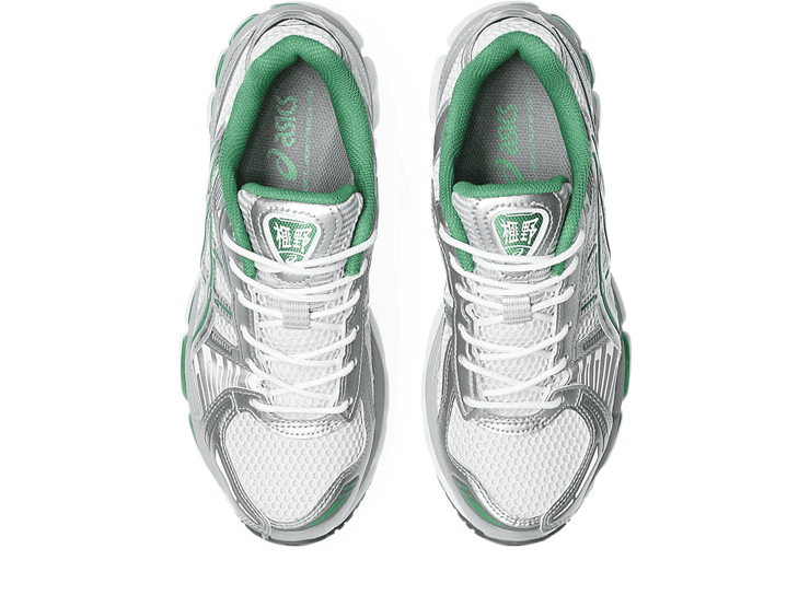 Asics Gel-Kayano 12.1 Metallic Silver Green Angle 4