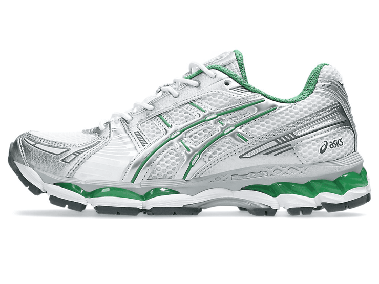 Asics Gel-Kayano 12.1 Metallic Silver Green Angle 5