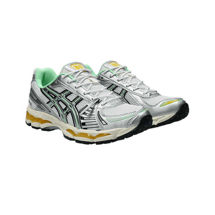 Asics Gel-Kayano 12.1 Metallic Silver Light Green Angle 0