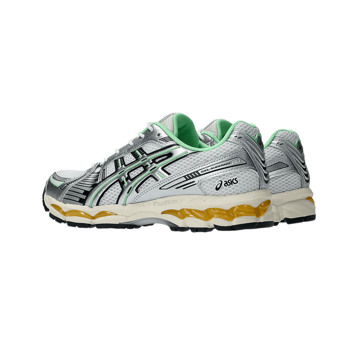 Asics Gel-Kayano 12.1 Metallic Silver Light Green Angle 1