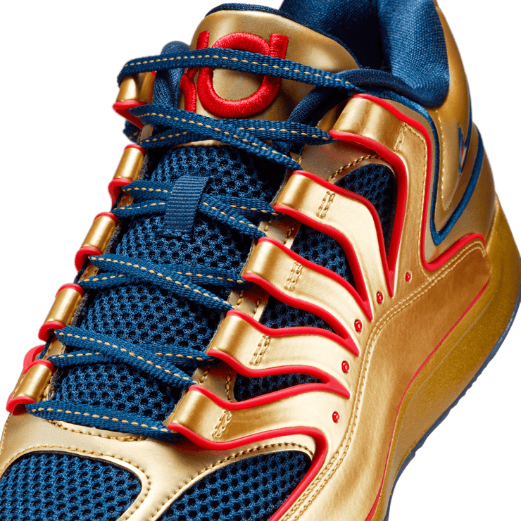 Nike KD 18 Immortalized Metallic Gold Blue Void Angle 2