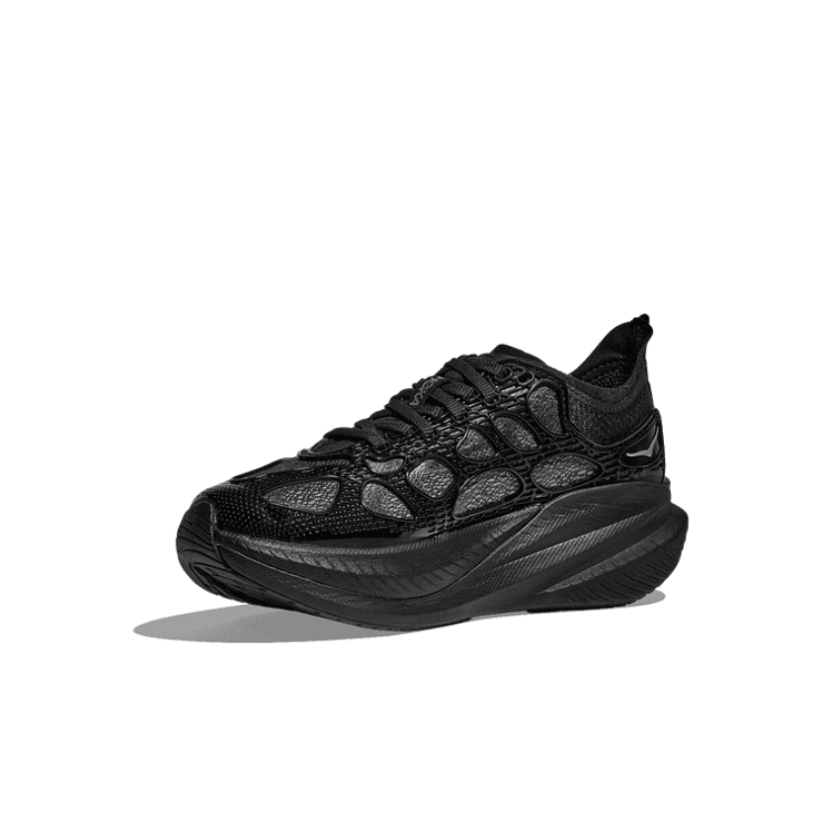 Hoka One One Mach X Caged Black Midnight Blue Angle 1