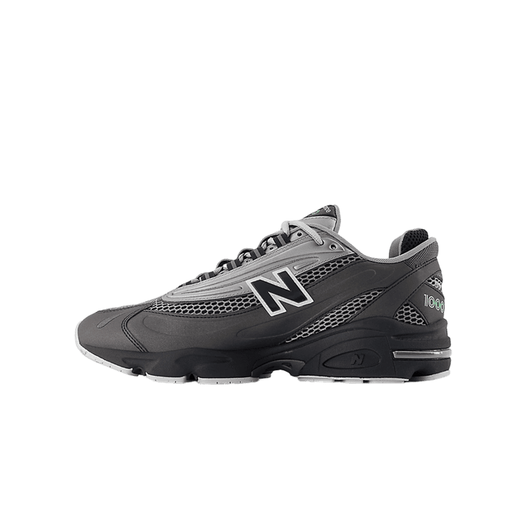 New Balance 1000 Dark Silver Metallic Lime Leaf Angle 0