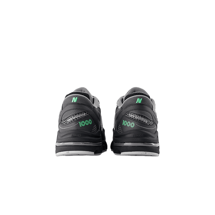 New Balance 1000 Dark Silver Metallic Lime Leaf Angle 4