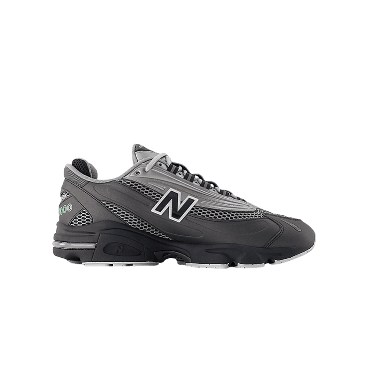 New Balance 1000 Dark Silver Metallic Lime Leaf Angle 6