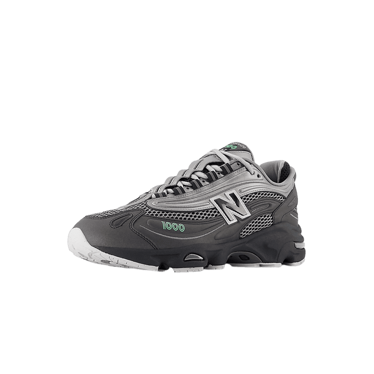 New Balance 1000 Dark Silver Metallic Lime Leaf Angle 7
