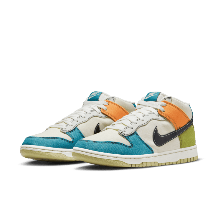 Nike Dunk Mid Multi-Color Canvas Angle 2