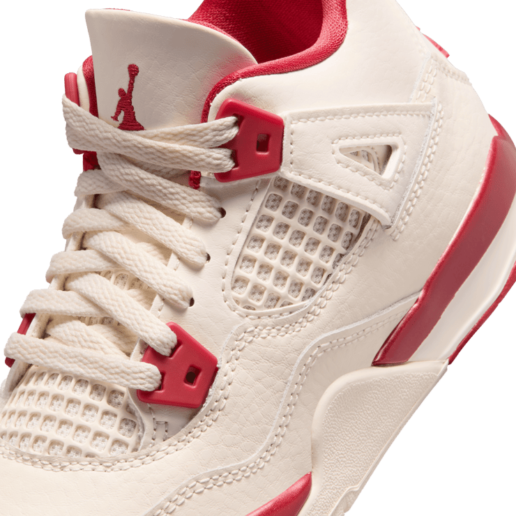 Air Jordan 4 Retro Pale Ivory Sierra Red (PS) Angle 6