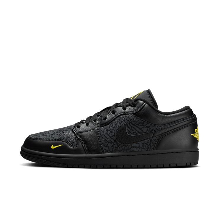 Air Jordan 1 Low Black Elephant Print Angle 4