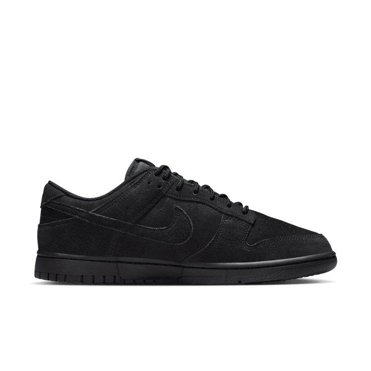 Nike Dunk Low Triple Black Suede Angle 0