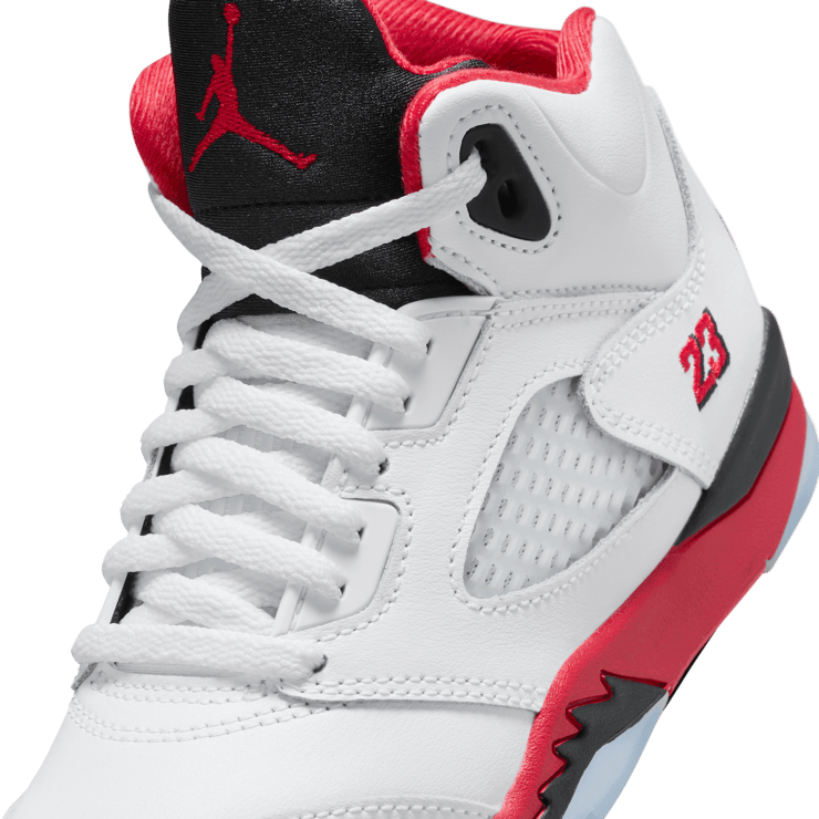 Air Jordan 5 Retro Fire Red Black Tongue (PS) Angle 4
