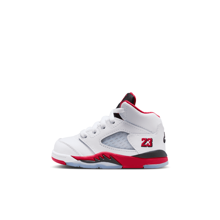 Air Jordan 5 Retro Fire Red Black Tongue (TD) Angle 16