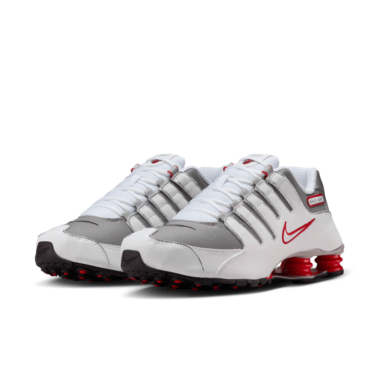 Nike Shox NZ White Sport Red Metallic Silver Angle 3