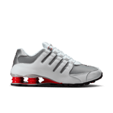 Nike Shox NZ White Sport Red Metallic Silver Angle 4