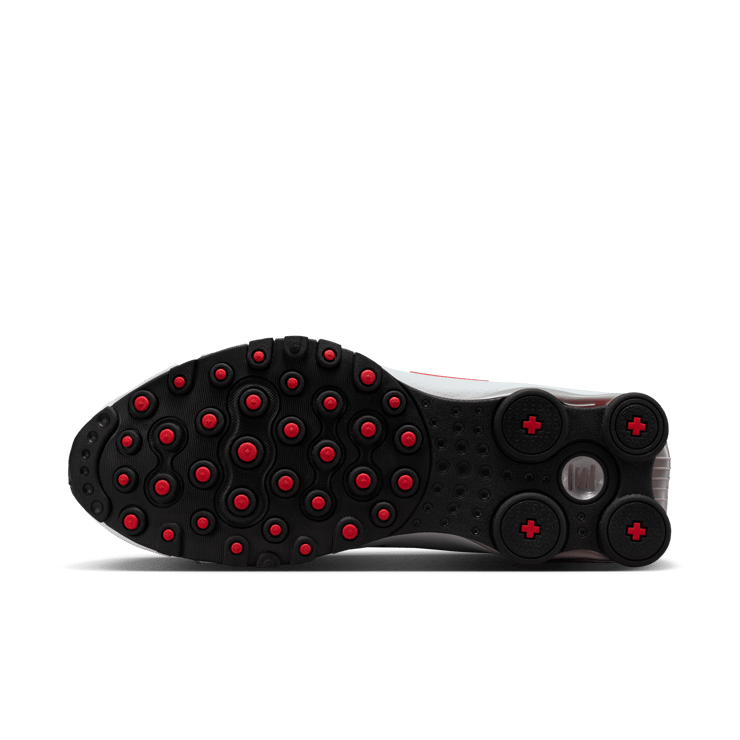 Nike Shox NZ White Sport Red Metallic Silver Angle 0