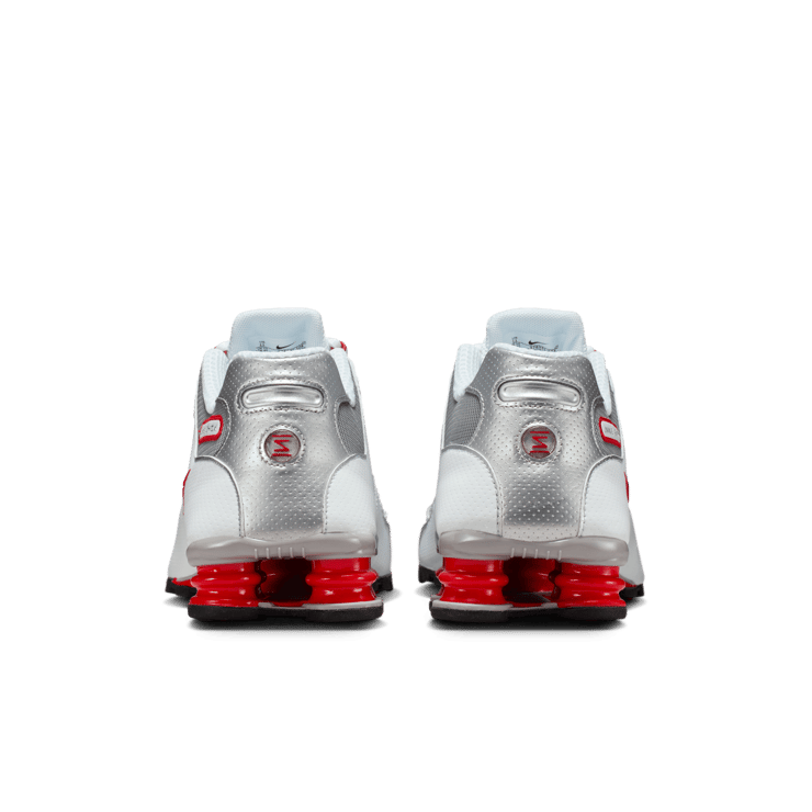 Nike Shox NZ White Sport Red Metallic Silver Angle 2