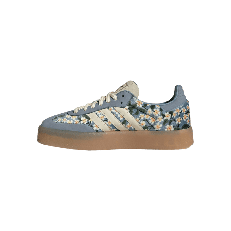 adidas Sambae Liberty London Floral Embroidery Blue Cream White (W) Angle 2