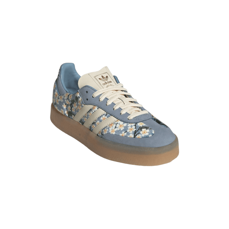 adidas Sambae Liberty London Floral Embroidery Blue Cream White (W) Angle 3