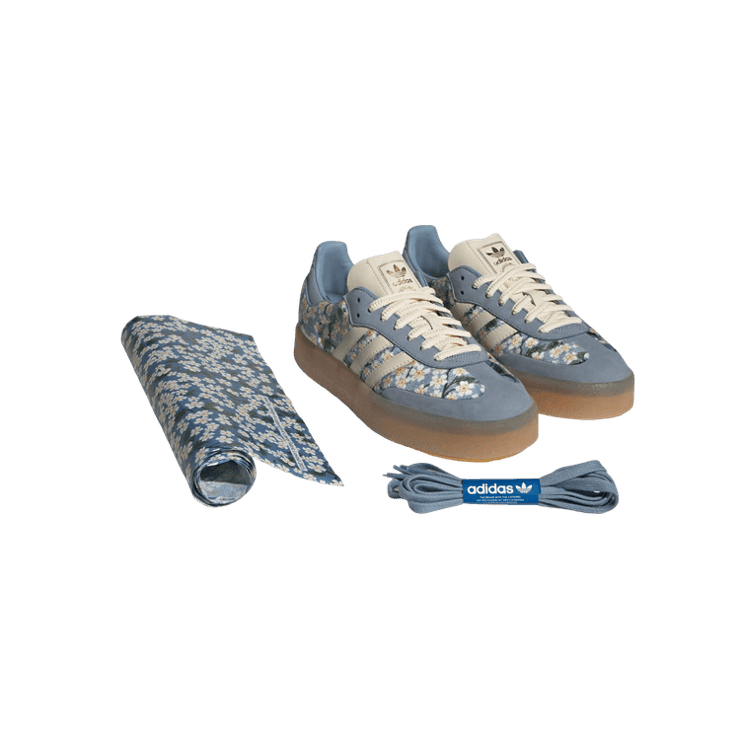 adidas Sambae Liberty London Floral Embroidery Blue Cream White (W) Angle 7