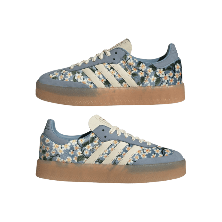 adidas Sambae Liberty London Floral Embroidery Blue Cream White (W) Angle 8