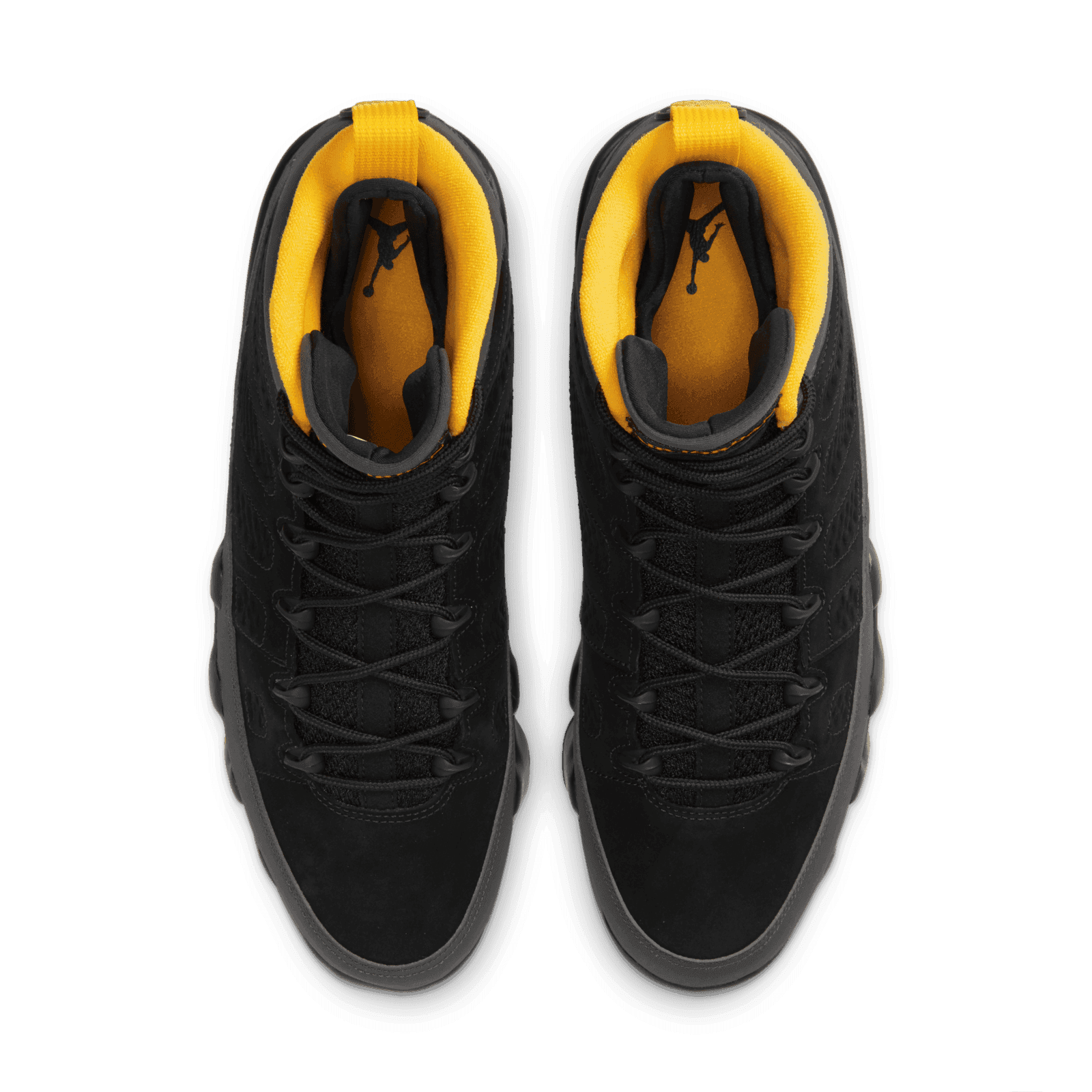 jordan 9 charcoal yellow