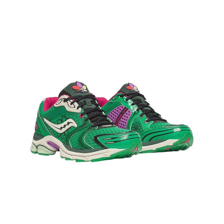 Saucony ProGrid Triumph 4 Jae Tips Flowers Grow Uptown Sugar Maple Angle 0