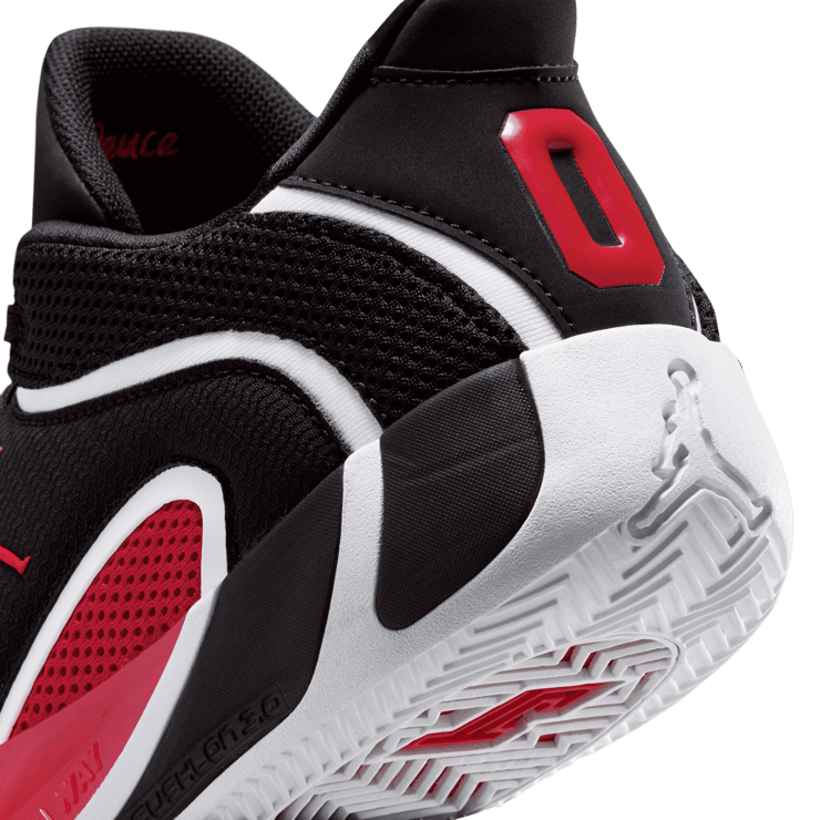 Jordan Tatum 4 Black University Red (GS) Angle 43