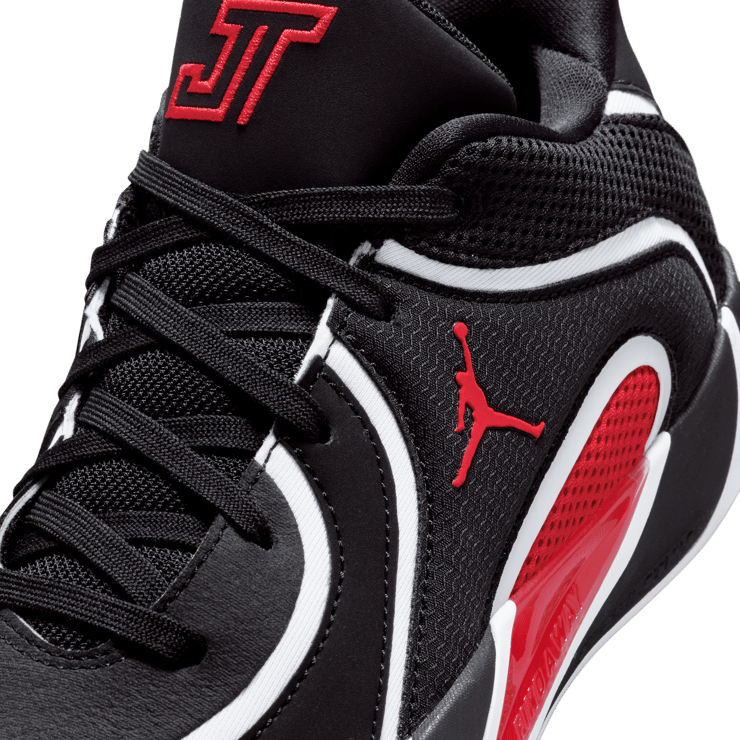 Jordan Tatum 4 Black University Red (GS) Angle 46